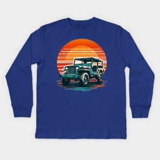 Willys Jeep Kids Long Sleeve T-Shirt